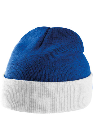 Zweifarbige Mütze mit Umschlag