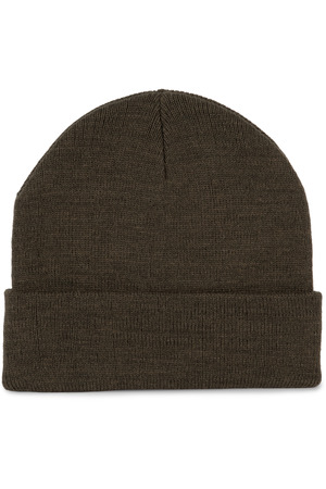 Recycelte Mütze mit Strickumschlag