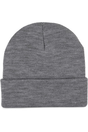 Recycelte Mütze mit Strickumschlag