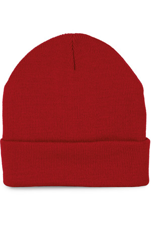 Recycelte Mütze mit Strickumschlag