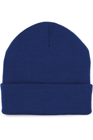 Recycelte Mütze mit Strickumschlag