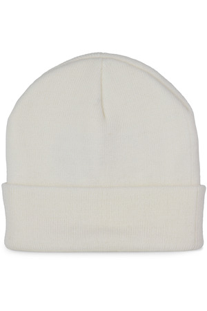 Recycelte Mütze mit Strickumschlag