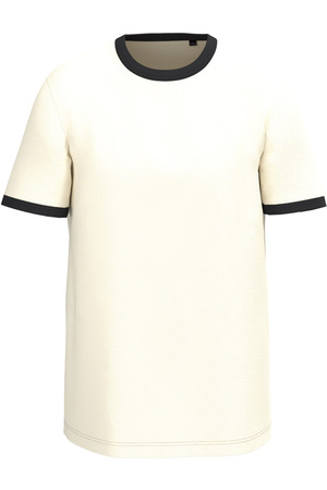 Umweltfreundliches Ringer-T-Shirt mit kontrastierenden Kanten und verwaschenem Effekt für Herren