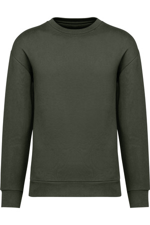 Umweltfreundliches Unisex Sweatshirt mit Rundhalsausschnitt und hängenden Schultern aus gebürstetem 