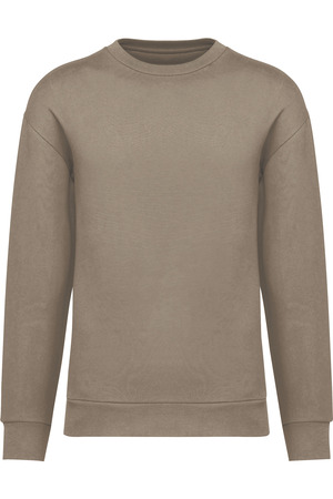 Umweltfreundliches Unisex Sweatshirt mit Rundhalsausschnitt und hängenden Schultern aus gebürstetem 