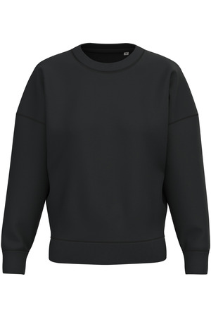 Umweltfreundliches Sweatshirt mit Rundhalsausschnitt und überschnittenen Schultern, Damen