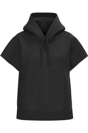 Umweltfreundliches Damen-Sweatshirt mit Kapuze, ärmellos und weit aus French Terry