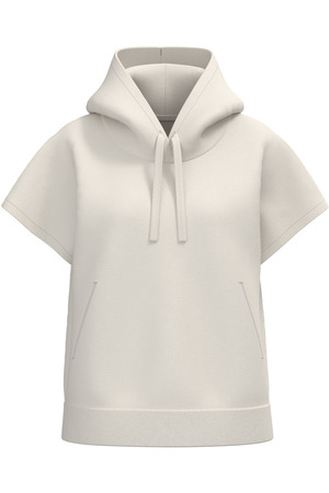 Umweltfreundliches Damen-Sweatshirt mit Kapuze, ärmellos und weit aus French Terry