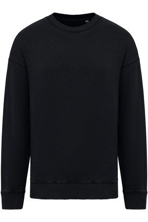 Ausgewaschenes umweltfreundliches Oversize Unisex-Sweatshirt mit Rundhalsausschnitt