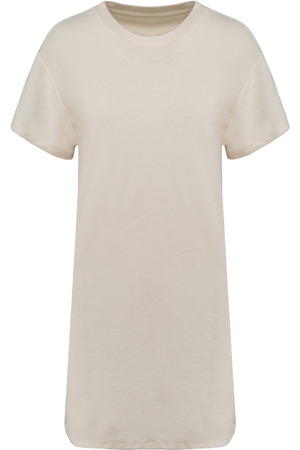 Umweltfreundliches Damen-T-Shirt-Kleid aus Frottee mit überschnittener Schulterpartie