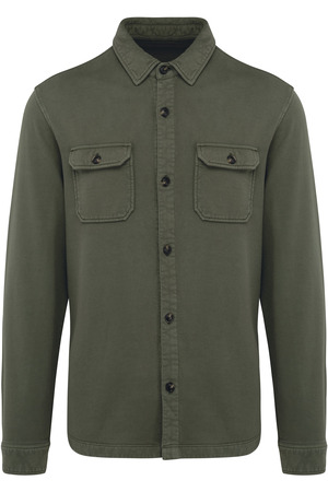 Umweltfreundliche Ausgewaschenes Herren Überhemd aus gebürstetem Molton