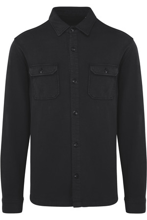 Umweltfreundliche Ausgewaschenes Herren Überhemd aus gebürstetem Molton