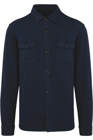 Umweltfreundliche Ausgewaschenes Herren Überhemd aus gebürstetem Molton