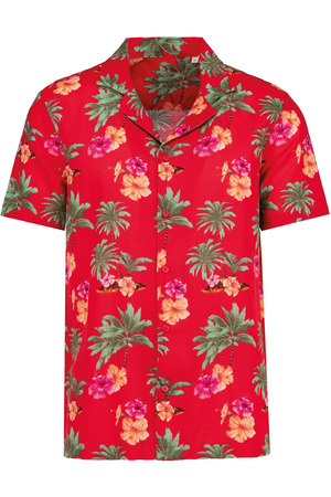 Herrenhemd mit Hawaii-Druck
