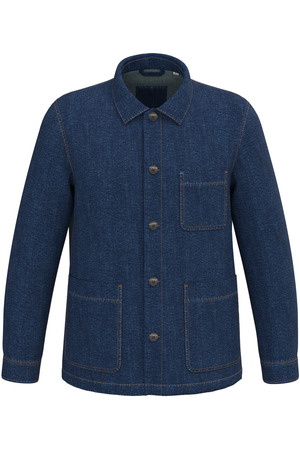 Umweltfreundliche Unisex-Jeansjacke mit überschnittenen Schultern