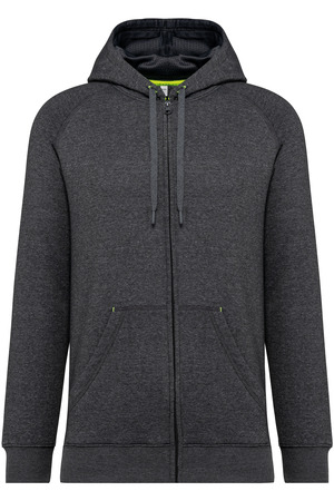 Unisex zipped fleece hoodie