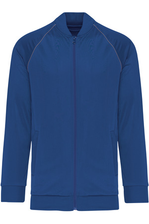 Unisex-Trainingsjacke mit Reißverschluss und Paspel