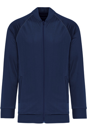 Unisex-Trainingsjacke mit Reißverschluss und Paspel