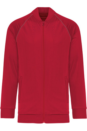 Unisex-Trainingsjacke mit Reißverschluss und Paspel
