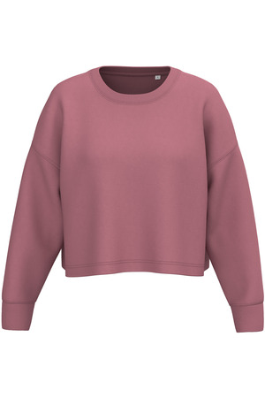 Damen Cropped-Sweatshirt mit Rundhalsausschnitt