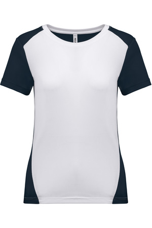 Zweifarbiges umweltfreundliches Damen-Sport-T-Shirt