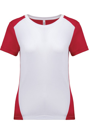 Zweifarbiges umweltfreundliches Damen-Sport-T-Shirt