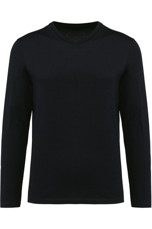 Supima® Herren-T-Shirt mit V-Ausschnitt und langen Ärmeln