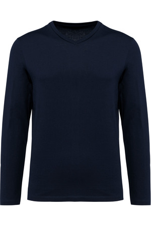 Supima® Herren-T-Shirt mit V-Ausschnitt und langen Ärmeln