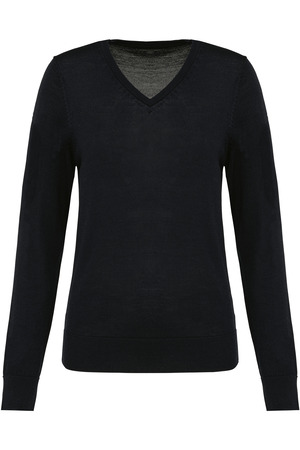 Merino-Damenpullover mit V-Ausschnitt