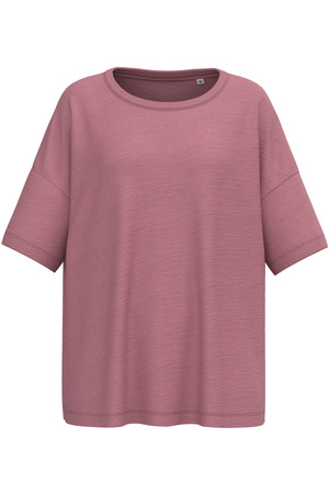 Umweltfreundliches Damen-Slub-Oversize-T-Shirt mit überschnittenen Schultern