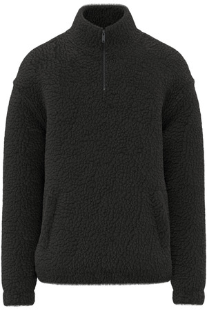 Unisex-Sweatshirt mit 1/4-Reißverschluss und überschnittenen Schultern aus Sherpa-Material