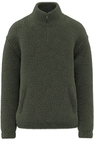 Unisex-Sweatshirt mit 1/4-Reißverschluss und überschnittenen Schultern aus Sherpa-Material