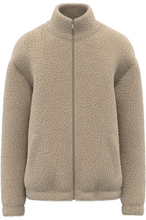 Unisex-Sweatshirt aus Sherpa mit Reißverschluss und überschnittenen Schultern