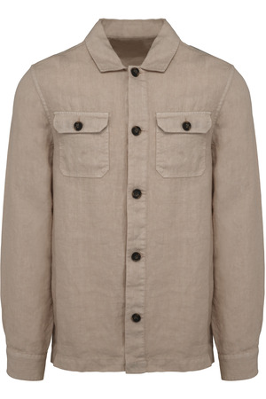 Ausgewaschene Herrenhemdjacke aus Leinen
