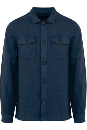 Ausgewaschene Herrenhemdjacke aus Leinen