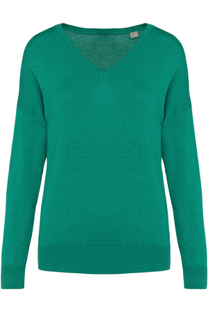 Umweltfreundlicher Damenpullover mit V-Ausschnitt aus Lyocell