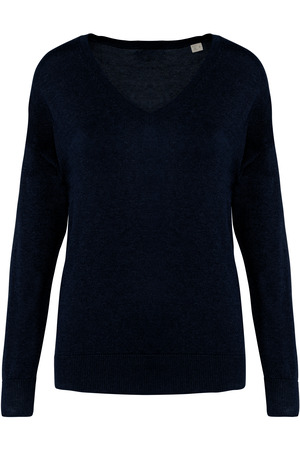 Umweltfreundlicher Damenpullover mit V-Ausschnitt aus Lyocell
