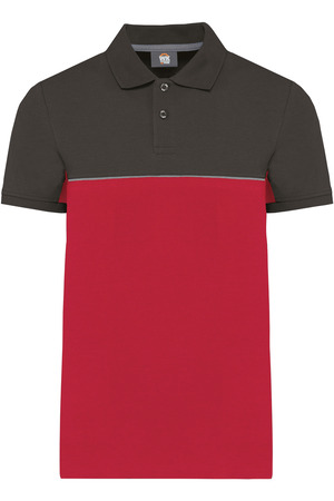 Zweifarbiges Kurzarm-Unisex-Polohemd