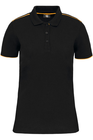 Damen-Polohemd DayToDay mit kontrastfarbenen, kurzen Ärmeln