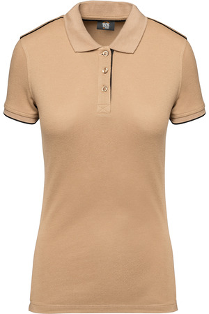 Damen-Polohemd DayToDay mit kontrastfarbenen, kurzen Ärmeln