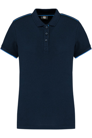 Damen-Polohemd DayToDay mit kontrastfarbenen, kurzen Ärmeln
