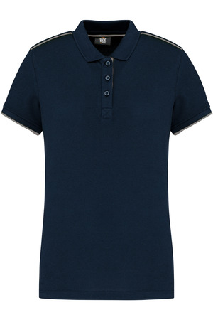 Damen-Polohemd DayToDay mit kontrastfarbenen, kurzen Ärmeln