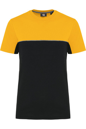 Zweifarbiges umweltfreundliches Unisex-T-Shirt mit kurzen Ärmeln