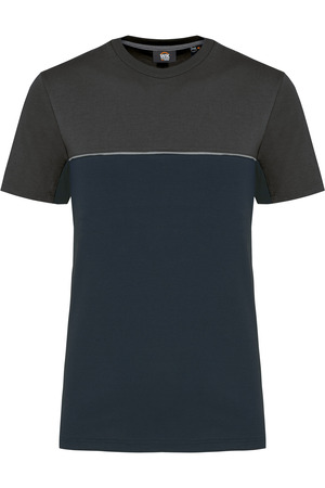 Zweifarbiges umweltfreundliches Unisex-T-Shirt mit kurzen Ärmeln