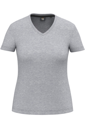 Antibakterielles, umweltfreundliches T-Shirt mit V-Ausschnitt für Damen