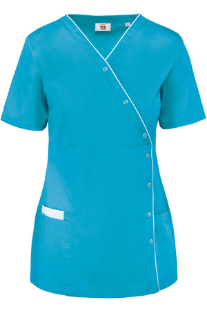 Damenkittel aus Baumwollpolyester mit Druckknöpfen