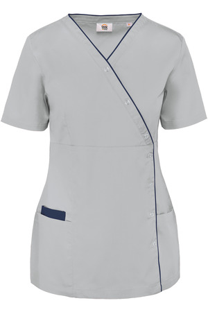 Damenkittel aus Baumwollpolyester mit Druckknöpfen