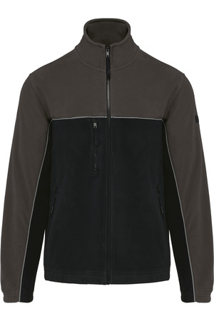 Zweifarbige, umweltfreundliche Unisex-Fleecejacke