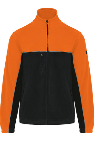 Zweifarbige, umweltfreundliche Unisex-Fleecejacke