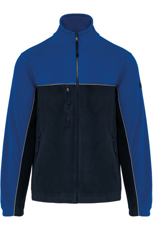 Zweifarbige, umweltfreundliche Unisex-Fleecejacke